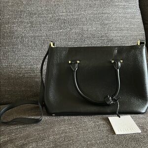 Black Leather Handbag by Italic.  New with tags